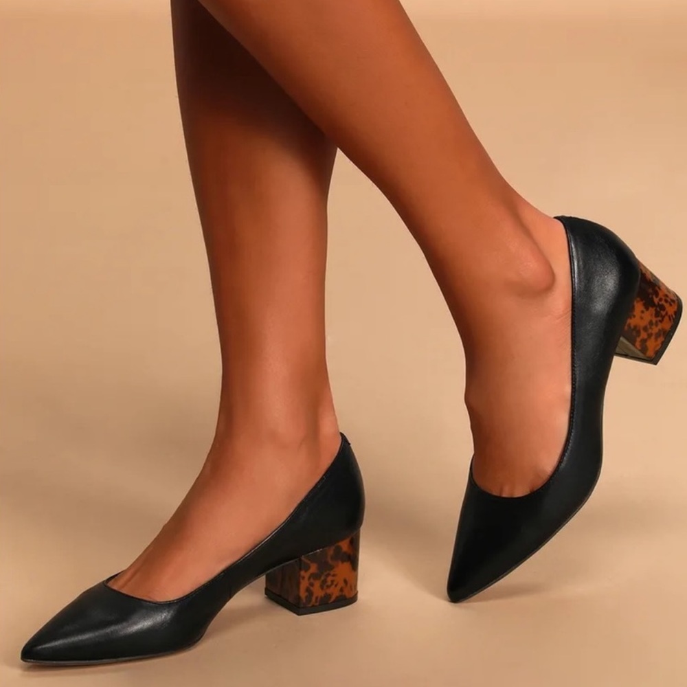 Andorra Black Leather Pumps